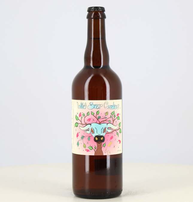 Blonde beer Wild Sour Creature gose with pink berries 5% Two Dudes 75cl 