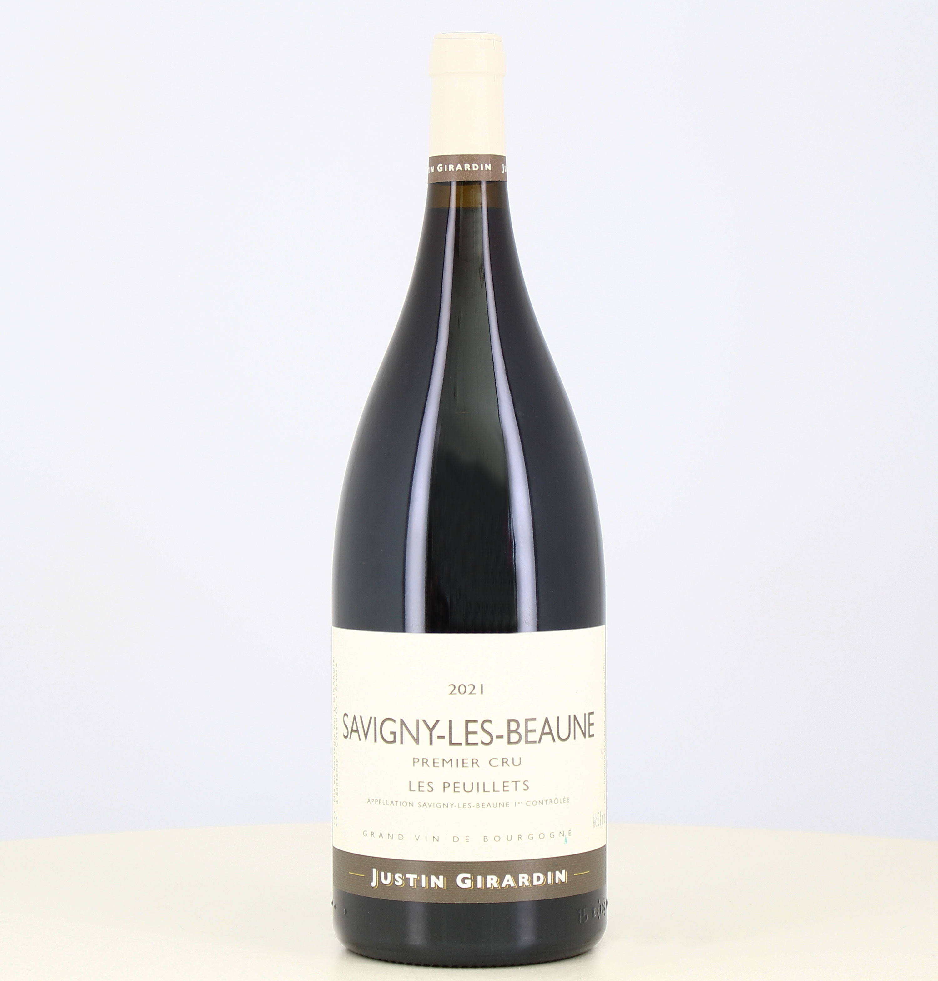 Magnum of red wine Savigny Les Beaune 1er Cru Les Peuillets 2021 Justin Girardin. 
