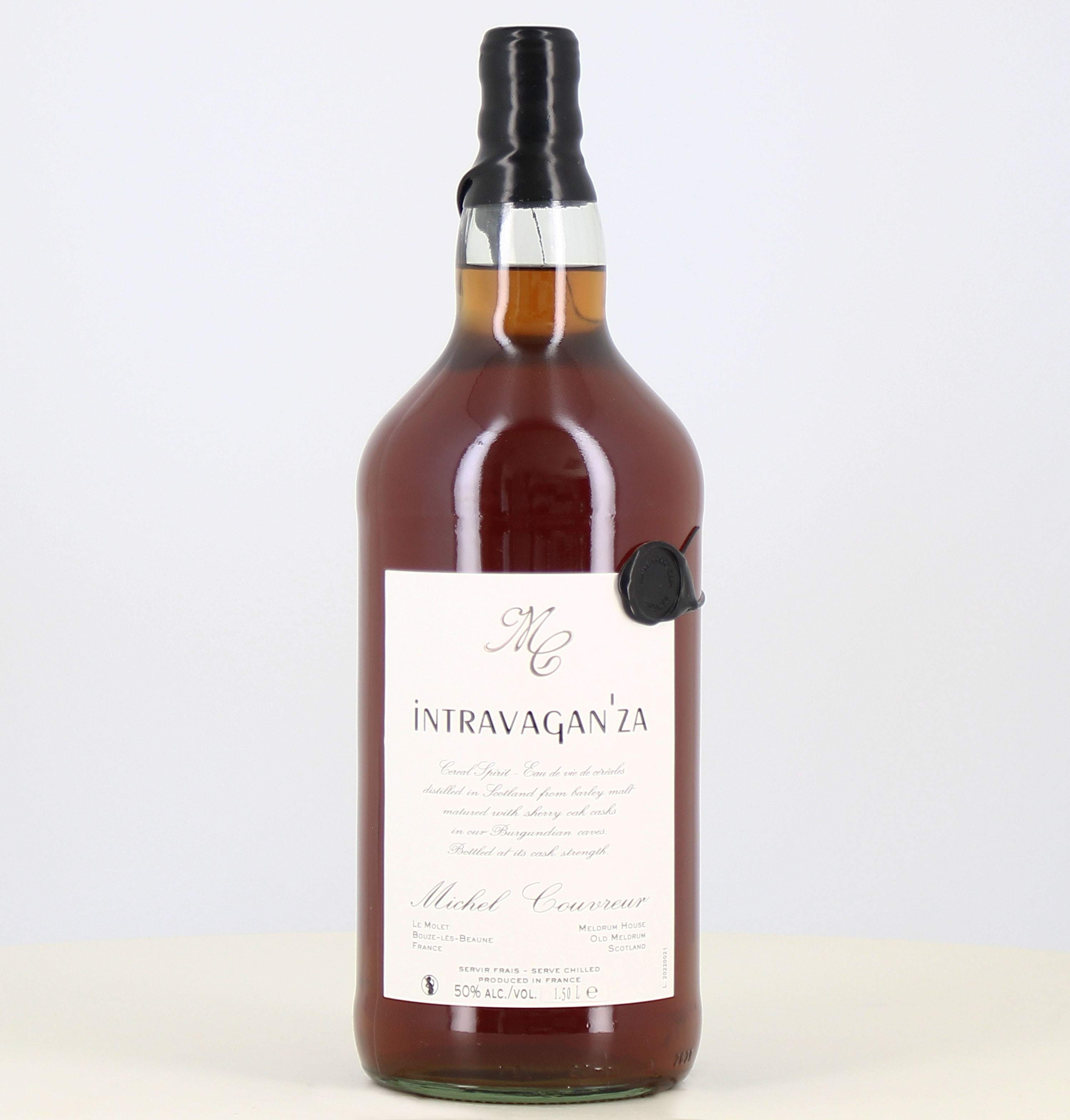 Magnum whisky Michel Couvreur Intravaganza Clearach 50% boisson spiritueuse de céréales 