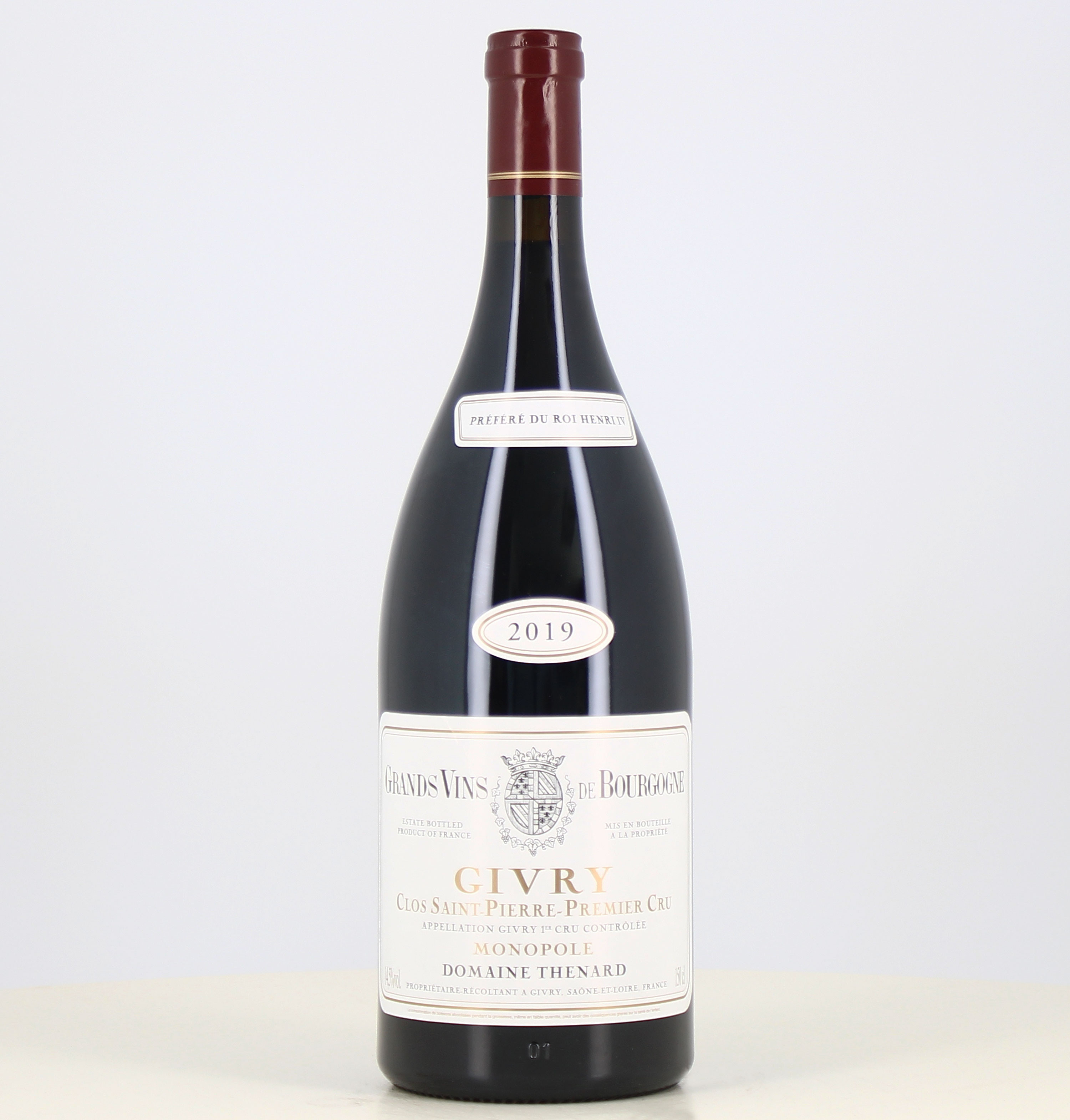 Magnum de vin rouge Givry 1er cru Saint-Pierre Monopole domaine Thenard 2019 