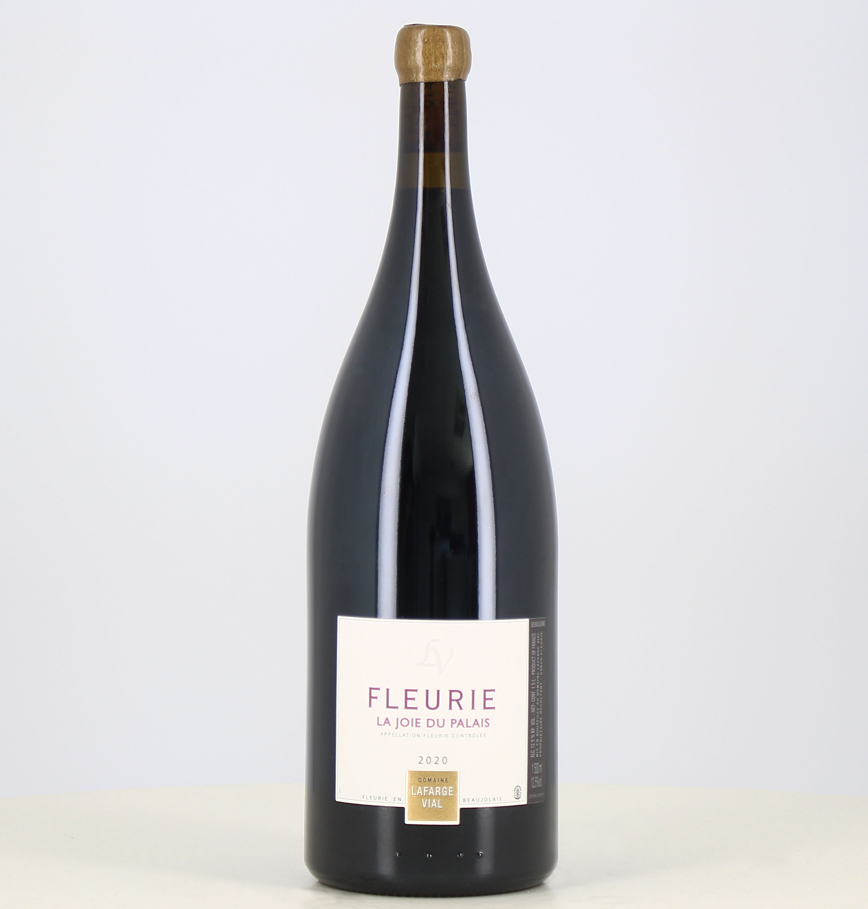 Magnum di vino rosso Fleurie Joie du Palais dell'azienda Lafarge Vial 2020. 