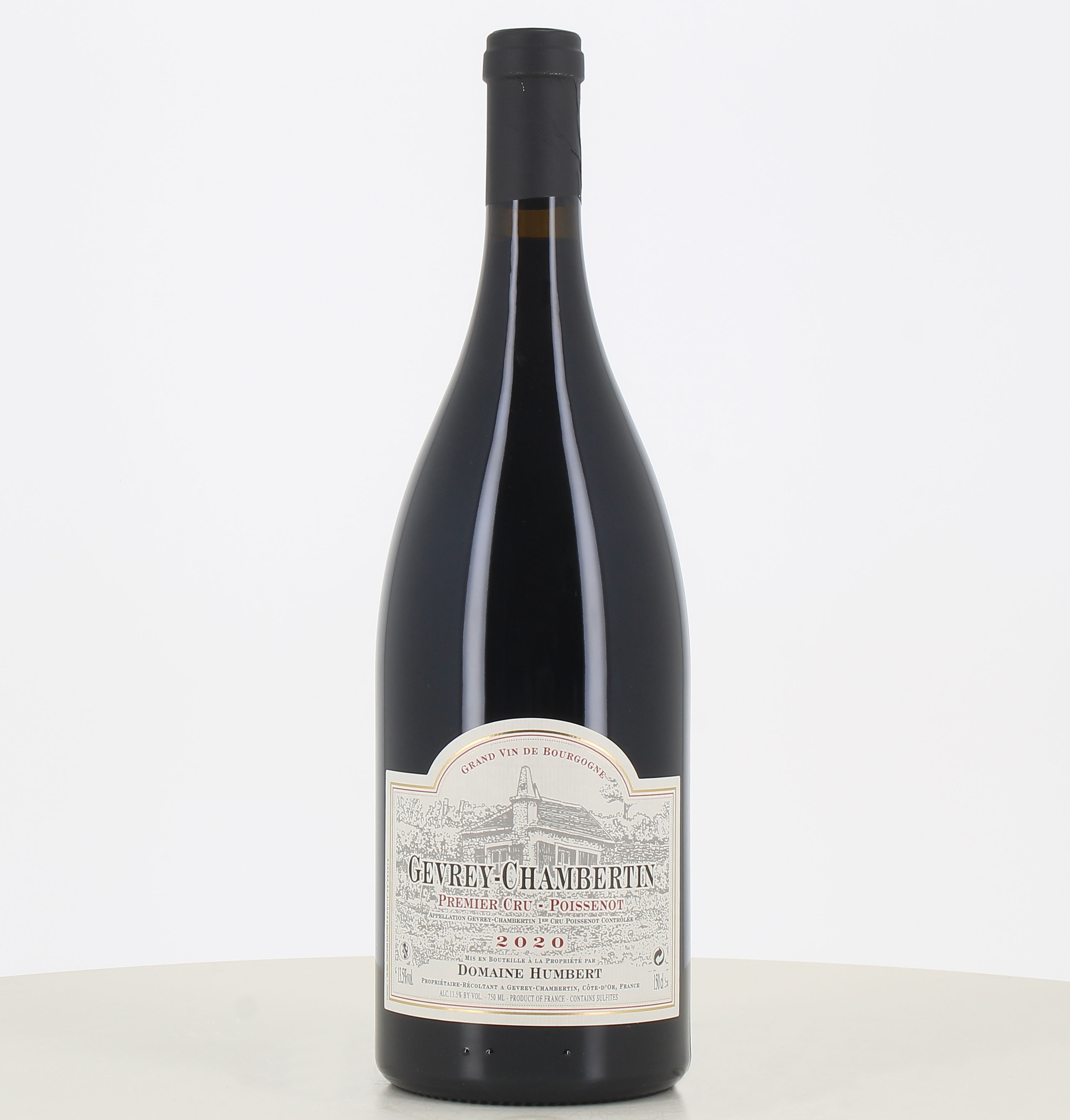 Magnum of red wine Gevrey Chambertin 1er cru Poissenot 2020 by Humbert Freres. Magnum of red wine Gevrey Chambertin 1er cru Poissenot 2020 by Humbert Freres.