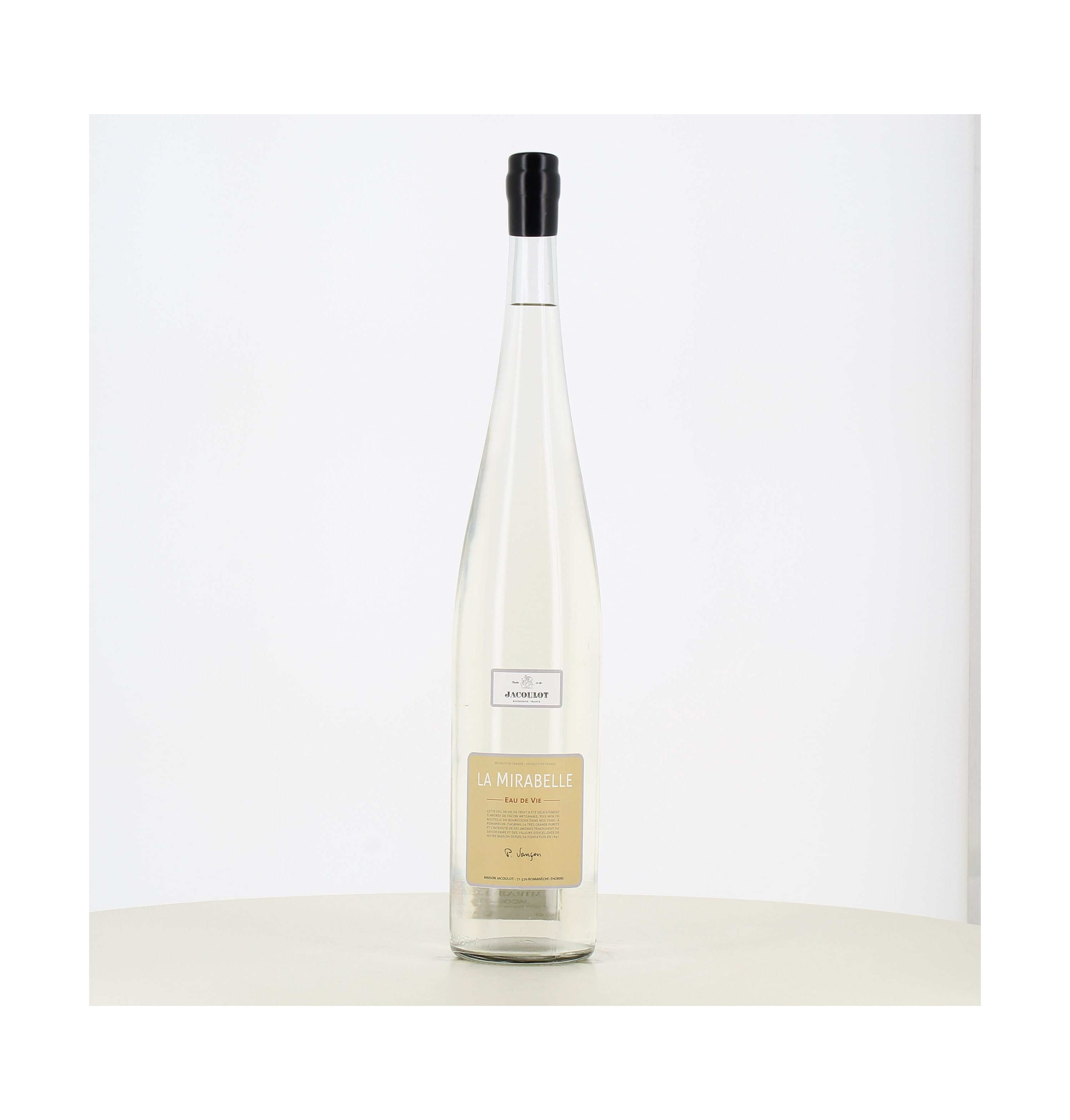 Magnum acquavite di Mirabelle Jacoulot da 1,5 litri. Magnum acquavite di Mirabelle Jacoulot da 1,5 litri.