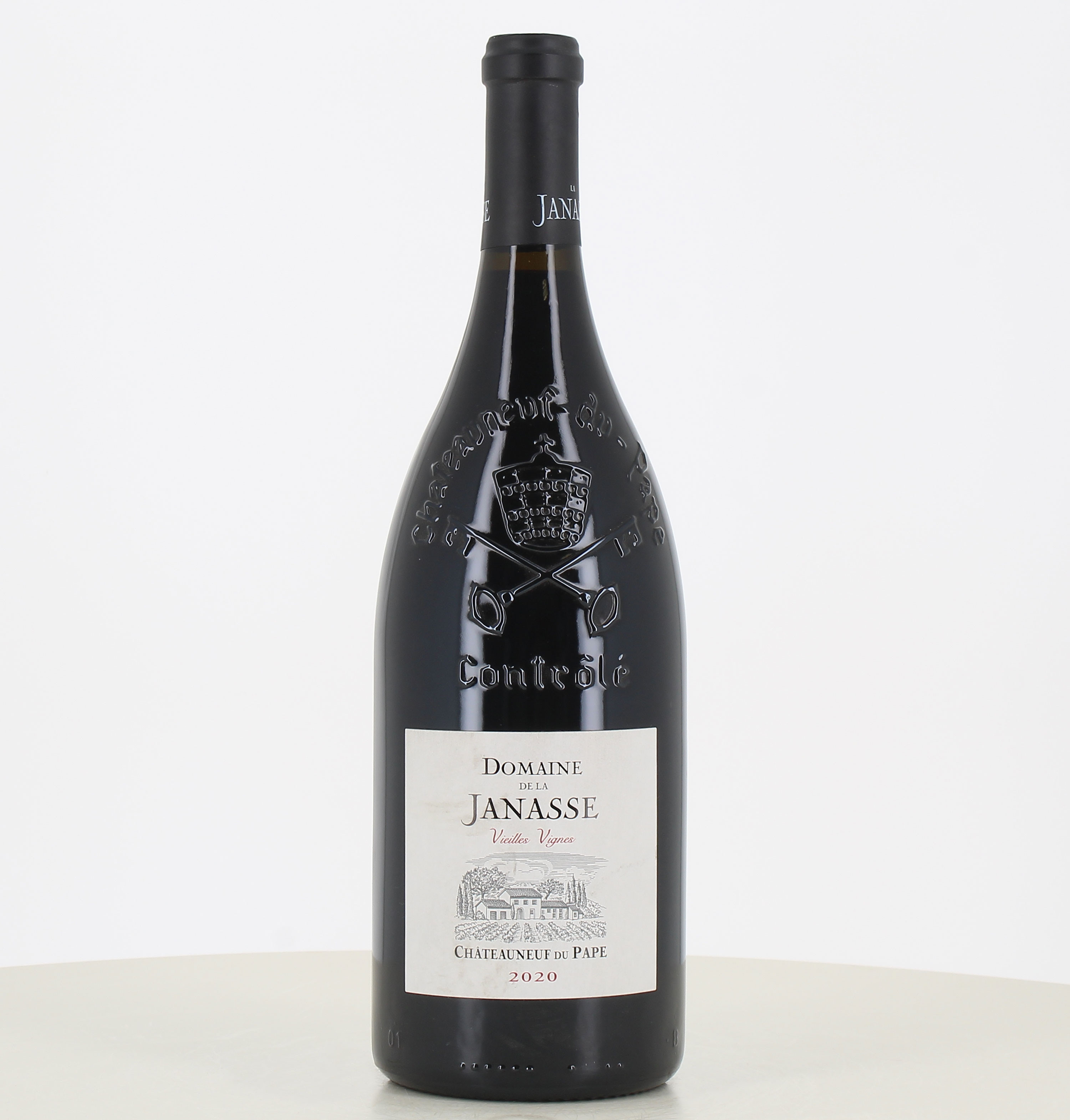 Magnum de vino tinto Chateauneuf du Pape de viñas viejas Domaine de la Janasse 2020. 