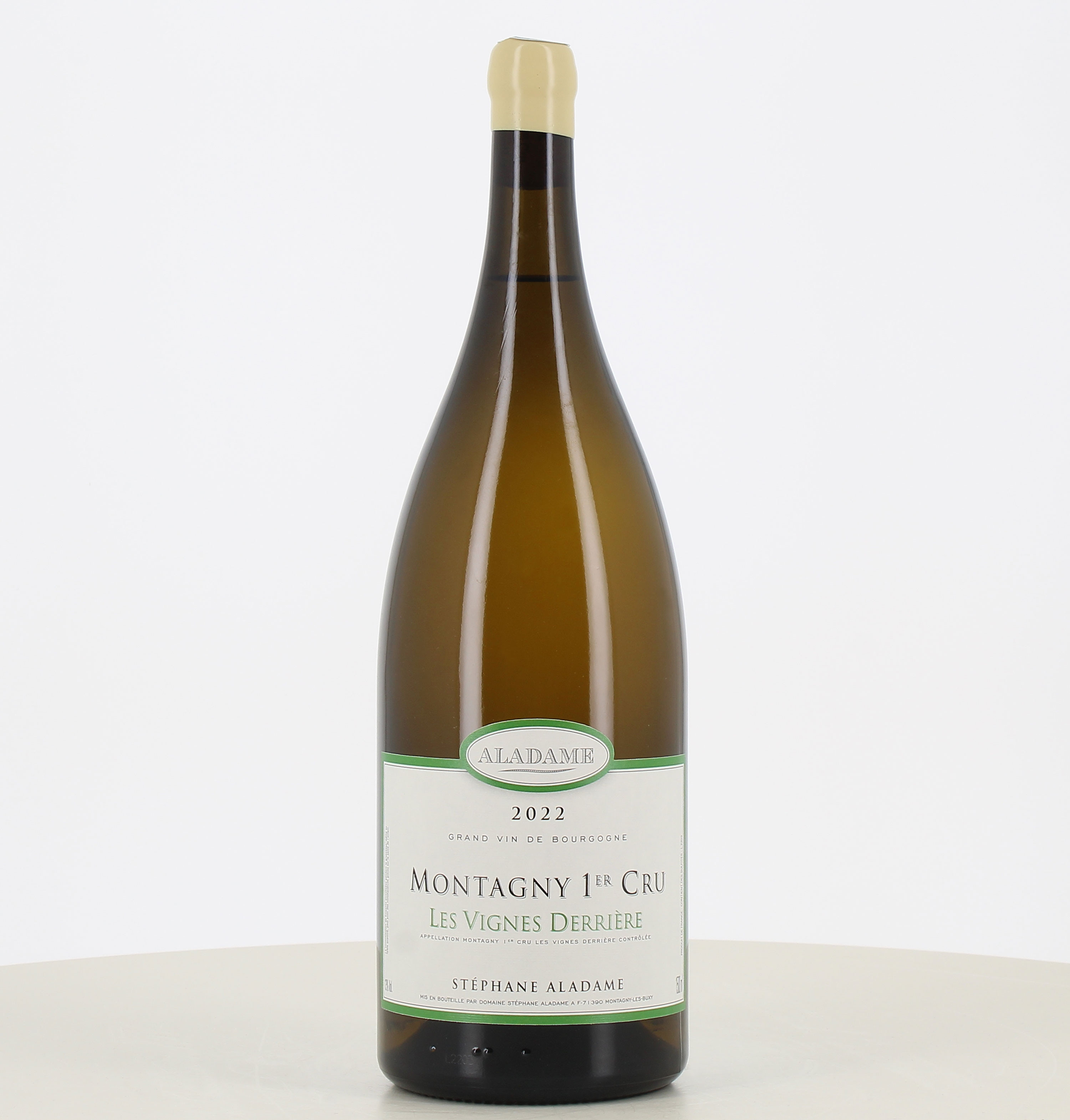 Magnum de vino blanco Montagny 1er Cru Les Vignes Derrière del Domaine Stéphane Aladame 2022. Magnum de vino blanco Montagny 1er Cru Les Vignes Derrière del Domaine Stéphane Aladame 2022.